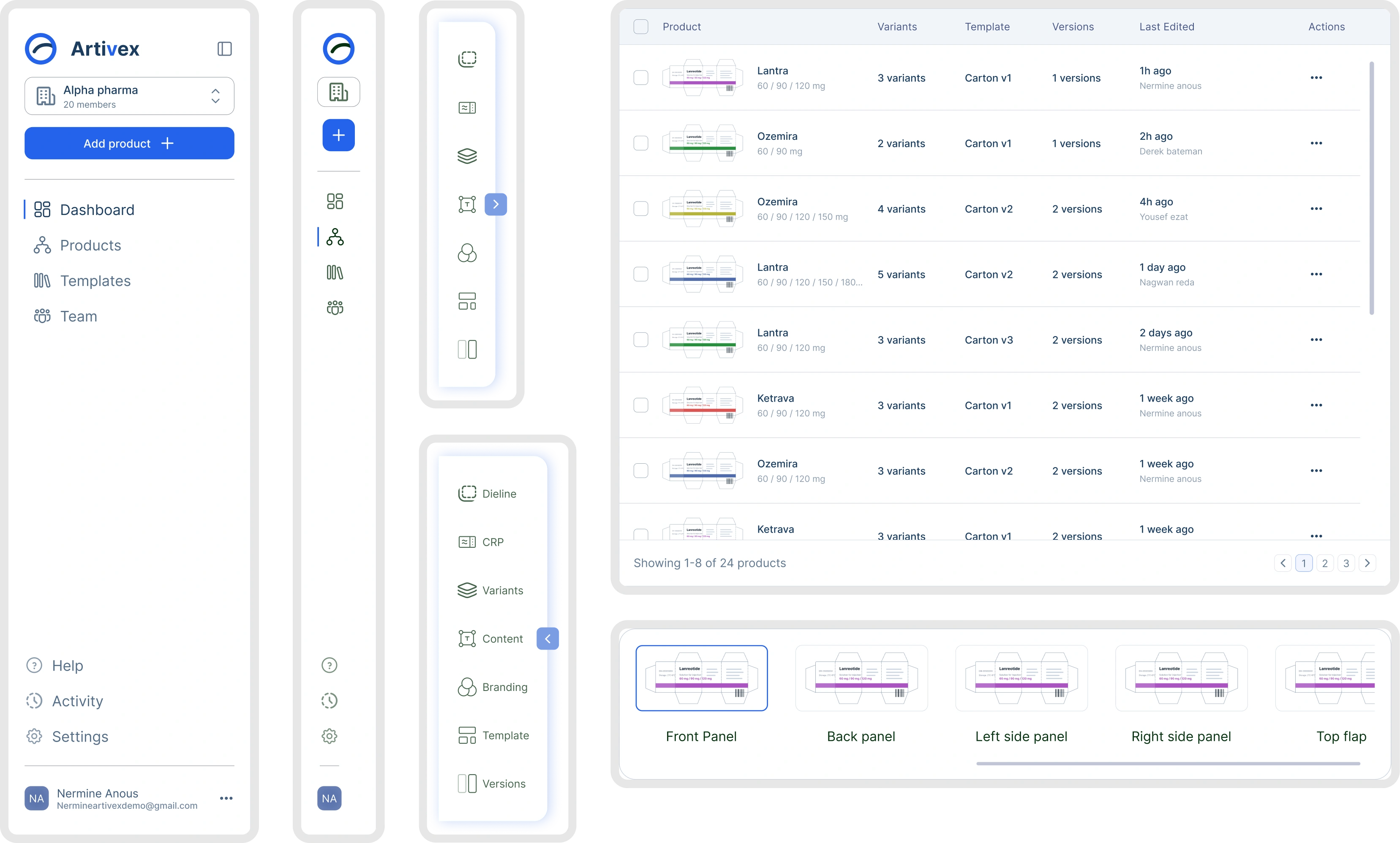Artivex navigation components